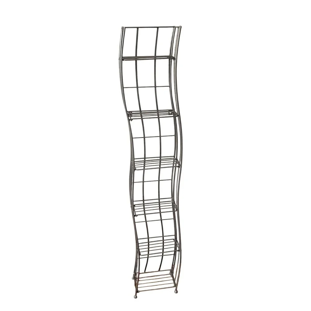 Y2K Metal Wave DVD Video Game Xbox PlayStation Blu-Ray Storage Rack Tower Shelf